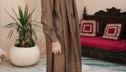 Brown Woolen Shawl Suit