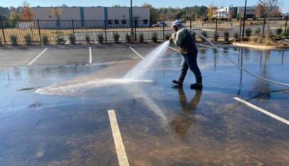 Power washing for commercial parking lots
