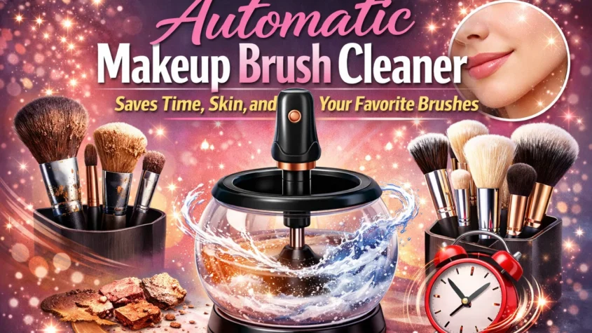 Automatic makeup brush cleaner