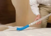 Professional bedbugs spray being applied on mattress