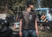 mens biker leather vest